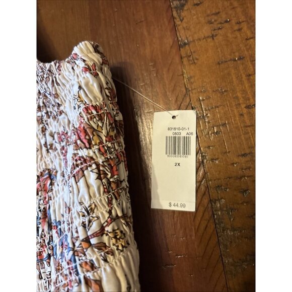 old navy dress Seersucker Long Sleeveless Beachy Size 2X NWT Tan Floral - Picture 5 of 9